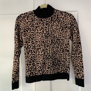 Cheetah mock turtle neck size 4